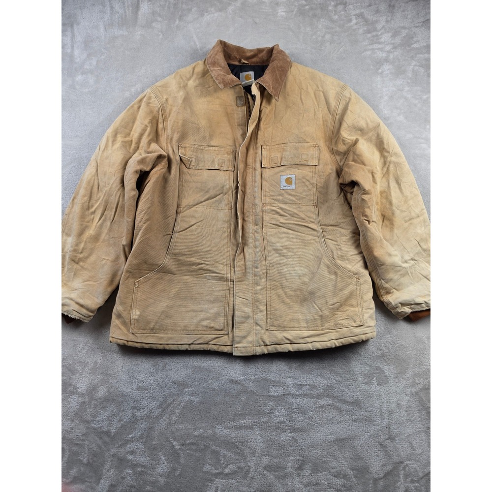 Vintage Carhartt Arctic Traditional Coat C03 Men 46 XL Brown Lined Canvas Jacket